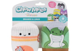 Squishmallows Chewmees 3.5-Inch Brando Shoe Linus Sock Pet Toys – Chew Mees by Original Pet Toy 2 pieces