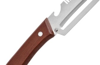 Stainless Steel Vegetable Peeler with Wooden Handle 2-in-1 Fruit Potato Peeler with Bottle Opener Kitchen Quick Peeling Tool Ultra Sharp and Durable Blade (Burlywood)