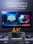 SteamDeck Dual Monitor Dock HDMI 2.0DisplayPort 1.4 4K60Hz or 2k144Hz 2USB-AUSB-C 5Gbps, 1000Mb/Gigabit Ethernet, 100W Charging