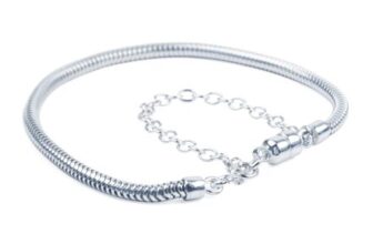 Sterling Silver Charm Bead Bracelet, 7.5, Hallmarked