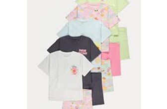 Sticker T-Shirt and Cycling Shorts Outfit (5-Pack)