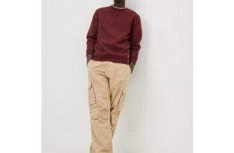 Stone Loose Fit Cargos Khaki