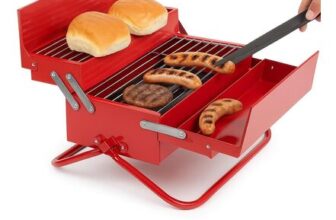 Suck UK Portable Stainless Steel Charcoal BBQ Grill with Toolbox