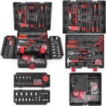 Sundpey 132-PCs Car Tool Kit – General Basic Portable Home and Automotive Repair Tool Set with Drawer for Men Women with Pickup & Hook & Fastener & Valve Stem Removal Tools for Car RV Truck Motorcycle