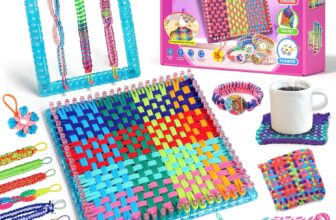 Sunrad DIY Arts and Crafts for Kids,2-in-1 Friendship Bracelet Making Kit for Girls, Weaving Loom Kit Toys Ages 5 6 7 8 9 10 11 12 Years Old Girl Gift Birthday Christmas Bracelet & Coaster & Bag