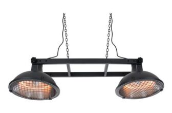 Sunred Indus II Bright Black Hanging Patio Heater 3000W