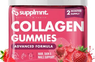 Supplmnt Marine Collagen Gummies, 2 Months Supply Hydrolysed Collagen Peptides w/Biotin, Hyaluronic Acid & Vitamin C, Collagen Supplements for Women & Men, Collagen for Skin, Hair & Nails (Strawberry)