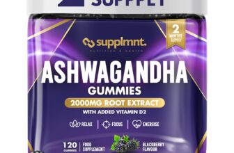 Supplmnt. Ashwagandha Gummies High Strength 2000mg with Vitamin D2 2 Months Supply Ashwagandha Root Extract Supplement 1000mg per Gummy, Alternative to Capsules, Vegan, 120 ct (BlackBerry)