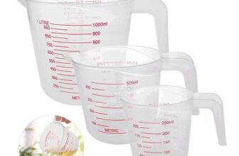 Surflyee Plastic Measuring Jugs Set, 3 Pcs, 250/500/1000 Ml