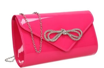 SwankySwans Eloise Patent Womens Clutch (Fuchsia)