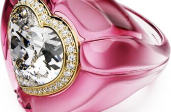 Swarovski Dulcis Collection Cocktail Ring, Heart cut, Pavé, Heart, Pink