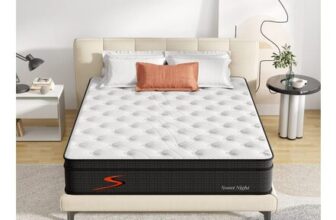 Sweetnight Gel Memory Foam Hybrid Mattress, Super King, 180x200x25cm, Black