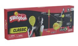 Swingball Classic Original Red and Yellow Outdoor Game – Real Tennis Ball and 2 Championship Bats
