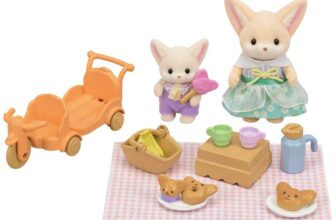 Sylvanian Families Sunny Picnic Set -Fennec Fox Sister & Baby-dollhouse playset 5698