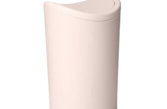 TATAY Swing-Lid Bathroom Bin, 6L, Beige