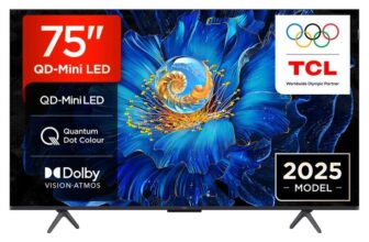 TCL 75C6KS-UK QD-Mini LED TV, 4K HDR Premium, Powered by Google TV (Dolby Vision & Atmos, Onkyo 2.1 Sound System, Voice Control2025 Model)