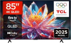 TCL 85T6C-UK 85 Inch QLED 4K HDR TV, Fire TV (Smart TV with Dolby Vision & Atmos, HDR10, Press & Ask Alexa, 2025 Model) Services Free