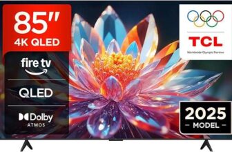 TCL 85T6C-UK 85 Inch QLED 4K HDR TV, Fire TV (Smart TV with Dolby Vision & Atmos, HDR10, Press & Ask Alexa, 2025 Model) Services Free
