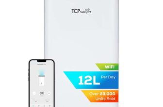 TCP Smart Dehumidifier 12L/Day, WiFi & App Control, HEPA Filter, 2L Tank, Removes Damp, Mould & Condensation