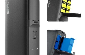 TELESIN 10000mAh Fast Charging Power Bank for GoPro HERO 11/10/9/8/7/6/5 Action Cameras – Portable Multi-Function Battery Supply