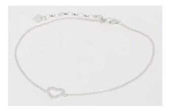 THOMAS SABO Sterling Silver Embellished Heart Anklet