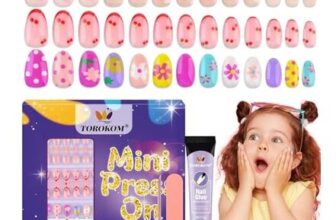 TOROKOM Kids Press-on Nails Kit, 78 Pieces with Builder Glue