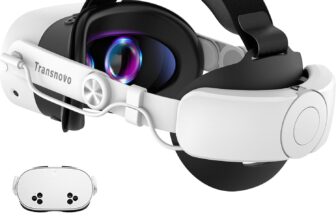 TRANSNOVO 10000mAh Battery Head Strap for Meta Quest 3S/Quest 3/Quest 2 Accessories, Elite Strap with One-Button Retractable Adjustment and Digital Display, Enhanced Comfort & Extends Playtime by 2-4h