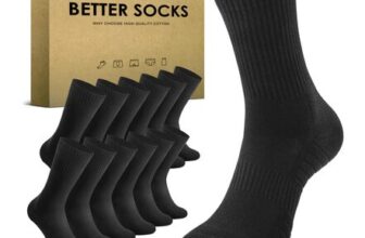 TUUHAW Unisex Cushioned Cotton Hiking/Running Socks Size 9-12 6 Pairs