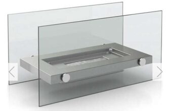 Table Top Bio Ethanol Fireplace – Silver by Gr8 Garden