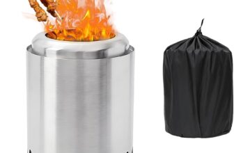 Tabletop Fire Pit, Upgraded Stainless Steel Smokeless Table Top Fire Pit with Stand and Carry Bag, 8 Portable Smokeless Firepit For Camping, Outdoor & Patio, Wood Burning/PelletFueled