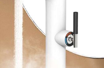 Tankless Hot Water Tap for Bathroom Sinks – 220V Electric with Digital Display, White Tall Faucet