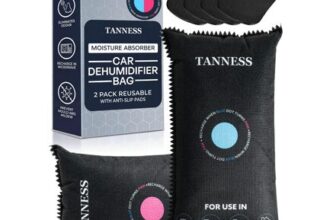 Tanness 2-Pack 1kg Car Dehumidifier Bags with Anti-Slip Pads