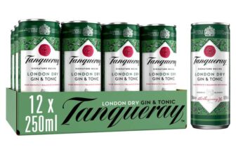 Tanqueray London Dry Gin & Tonic 12 x 250ml Pre-Mixed Cans with voucher