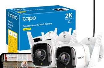 Tapo C310P2 2-Pack 2K Security Camera Outdoor Wired, Outdoor Camera No Monthly Fee, AI Detection, Advanced Night Vision, Two-Way Talk, IP66 Weatherproof, Works with Alexa & Google