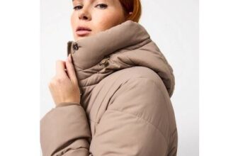 Taupe Longline Belted Padded Coat XL