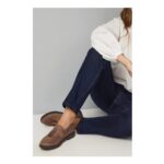 Taupe Wide-Fit Paula Faux Suede Tassel Loafers