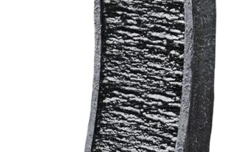 Teamson Home Garden Water Feature with LED Lights and Pump, Large Garden Water Fountain, Indoor and Outdoor Curved Waterfall Fountain, Slate Effect