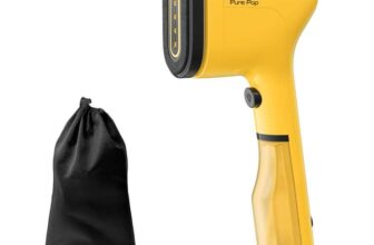 Tefal Pure Pop Slim Handheld Clothes Steamer, 70ml Detachable Water Tank, Yellow, DT2026