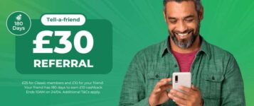 Tell-a-Friend Referral – £25 Cashback & £10.00 Sign Up Bonus for Your Friend (When Friend Reaches £10 Cashback) – £30 for Plus Members