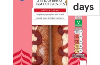 Tesco Cream & Strawberry Jam Doughnuts 2 Pack – Clubcard Price