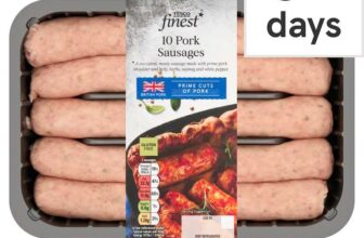 Tesco Finest 10 Traditional Pork Sausages 667G – Clubcard Price