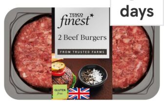 Tesco Finest 2 Beef Burgers 340g – Clubcard Price