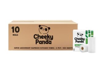 The Cheeky Panda Bamboo 10 Kitchen Rolls – 1000 Super Strong Sheets