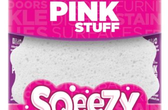 The Pink Stuff SQeeZY Dual Sided Scrubber Sponge – Scratch Free Solution for Ultimate Home Cleaning, Kitchens, Bathrooms, Oven, Outdoor use and more