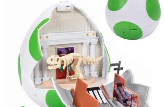 The Super Mario Galaxy Movie Yoshi Egg Playset Officially Licensed by Jakks Pacific, Includes 4cm & Exclusive Fire Mario Figures