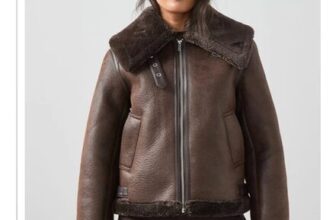 The Very Collection Faux Shearling Aviator Jacket – Brown ( sizes 14,16,18,only)