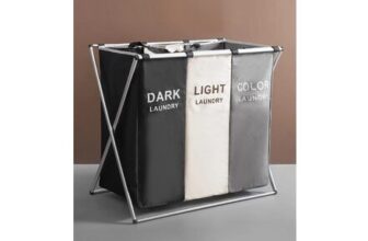 Three-Compartment Bathroom Laundry Basket with Detachable Organizer