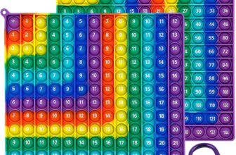 Times Table Poppet Double-Sided – Multiplication Pop 12×12 & Addition Table 1212, Silicone Math Fidget Toy with Purple Carabiner, Educational Stress Relief Popping Game for Kids (Purple)