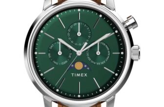 Timex Mens Marlin Moon Phase Watch, 40mm with Leather Strap, Model: TW2W51000 with code