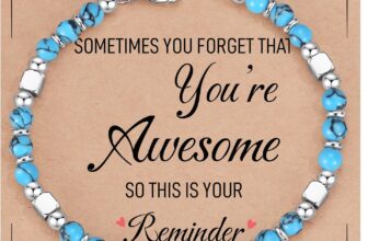 Tiny Bead Bracelets for Women, Sometimes You Forget Youre Awesome, Unique Christmas Gifts for Women, Mom, Daughter,Best Friend on Birthday Christmas Valentines Easter